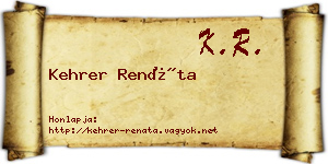 Kehrer Renáta névjegykártya